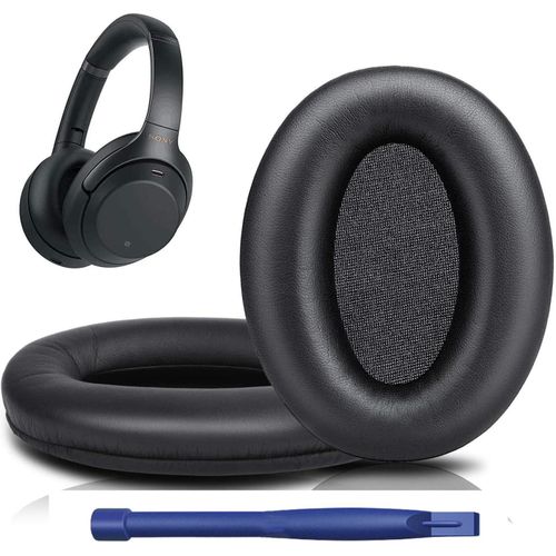 KAL-Mousse Coussin Coussinets De Rechange Pour Casque Sony Wh-0Xm3 (Wh1000Xm3), Coussinets En Cuir Protin Plus Doux, Mousse  Mmoire De Forme, paisseur Ajoute (Noir)
