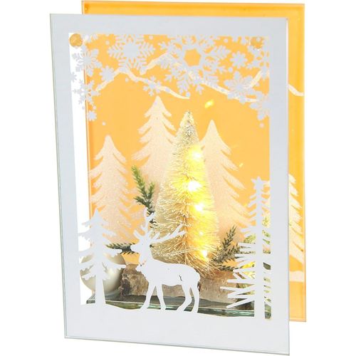 Kal-Objet Dcoratif Dcoratif En Verre Avec Lumire Led Blanche Mini Sapin De Nol Lampe D'ambiance Guirlande Lumineuse Dcoration De Nol Image 3d Dcoration De Table Ornements 3d Image Cadeau Dcor