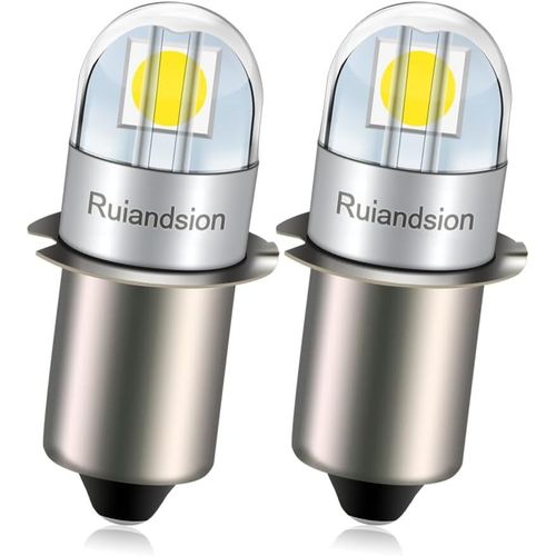 Kal-P13.5s Ampoule Led 3v Non-Polarit 3030 2smd Chip 6000k Blanche 200lm Remplacement D'ampoule Led Pour Projecteurs De Phares, Lampes De Poche, Torche Lumineuse Paquet De 2