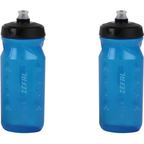 Kal-Pack Sense Soft 65 Bidon Velo Et Vtt- Lot De Deux Gourdes Sport Souples Et Inodores - Bidon Eau Sans Bpa - Tetine Silicone - Bleu Transparent, 2 X 650 Ml