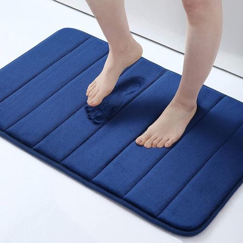 Kal-Paillasson Intrieur Antidrapant 40 X 60 Cm, Tapis D'entre Lavable En Machine, Tapis Entre Intrieur Doux, Absorbant Et Rsistant, Antidrapant Durable Ultra, Bleu Fonc