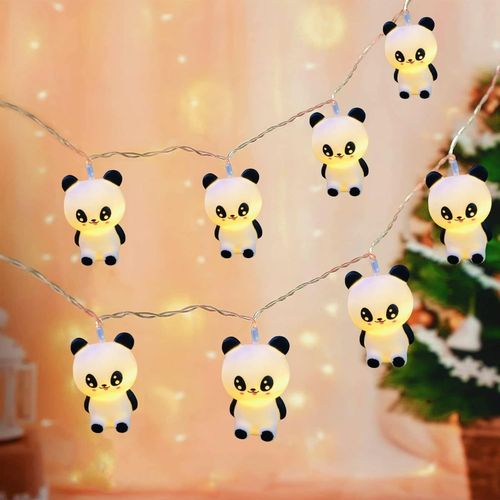 Kal-Panda Guirlande Lumineuse Dcorative Pour Enfants, 10 Led, 10 Led, Lumires De Nuit, Pour cole, Jardin, Chambre D'enfant (1,65 M/10 Led, Panda)