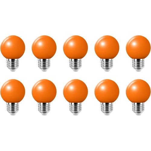 Kal-Paquet De 10 Ampoule Led De Couleur 2w Ampoules  Vis E27 Pour Mariage Halloween Fte De Nol Bar Ambiance Ambiance Dcor Orange