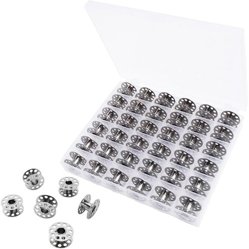 Kal-Pcs Canette Machine A Coudre, Canette Machine A Coudre Singer, Accessoires Pour Machine  Coudre Avec Bote De Rangement, Canettes En Mtal Compatibles Avec Machines  Coudre  Bobine Standard