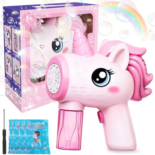 Kal-Pistolet  Bulles Automatique, Baguettes  Bulles De Licornes Pour Enfants, Machine  Bulles Avec Solution, Pistolets  Bulles De Savon, Jouet De Machine  Bulles Licorne, Cadeau Pour Enfant
