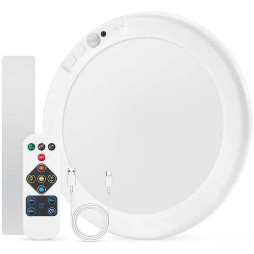 Kal-Plafonnier Led Avec Detecteur De Mouvement, Rechargeable Lampe Interieur Sans Fil, Pile Luminaire Lumiere Garage, Detection Applique Eclairage Usb Batterie, Pour Plafond Douche Exterieur Cave