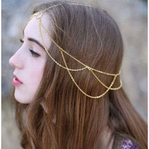 Kal-Pompon Bandeau Boho Bandeau Casque De Marie Main Goutte Coiffe Anniversaire Bal Couronne Diadme Accessoire De Cheveux De Mode Pour Femmes Et Filles