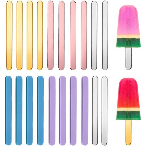 Kal-Popsicle Acrylique, Btonnets De Crme Glace, 20 Pices 11.5cm Btons De Glace Miroir Rutilisables, Btonnets De Crme Glace Rutilisables, Btonnet De Glace Acrylique,Pour Fabrication De Bric