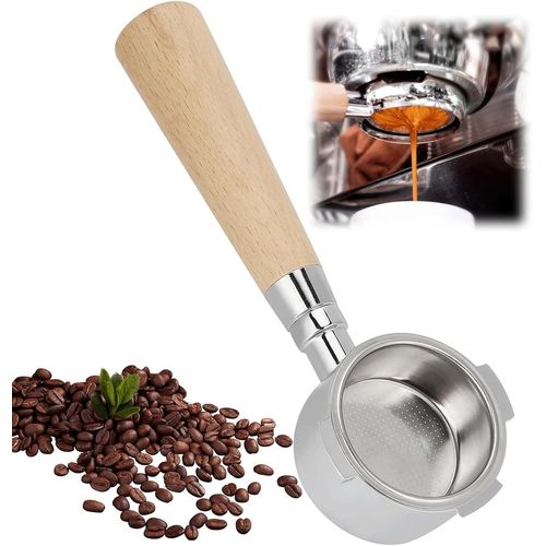 KAL-Porte-Filtre Sans Fond 51Mm, 3 Ears Bottomless Portafilter Compatible Avec Delonghi Dedica Ec680/Ec685/Ec785/Ec820/Ec850/Ec860, Filtre En Acier Inoxydable