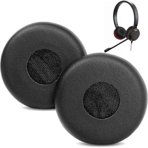 KAL-Professionnel Coussinets D'Oreille De Rechange Compatible Avec Jabra Hsc016 Hsc017 Hsc018W Hsc012 Headsets Coussinets D'Oreille En Cuir Protin Et Mousse  Mmoire De Forme