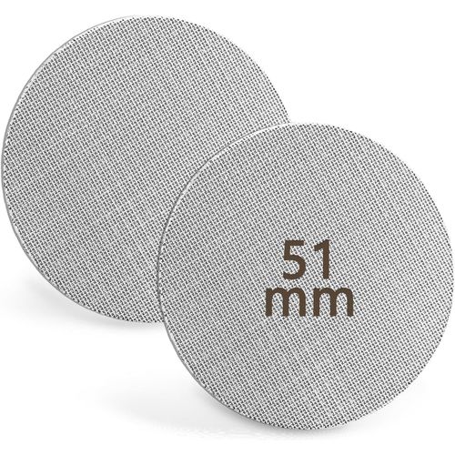 KAL-Puck Screen Lot De 2 Tamis  Expresso 51 Mm, 1,7 Mm D'paisseur Pour Porte-Filtre, En Acier Inoxydable 150 m, Rutilisables, Filtres  Caf Fritts Pour Porte-Filtre  Caf Expresso