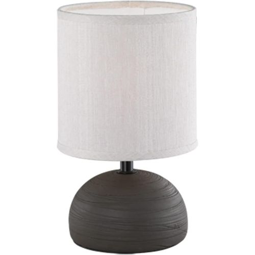Kal-Reality, Lampe De Table, Luci 1xe14, Max.40,0 W Tissu, Cappucino, Corps: Cramique, Brun, 14.0 X 14.0 X 23.0 Cm, Ip20,Interrupteur De Cordon