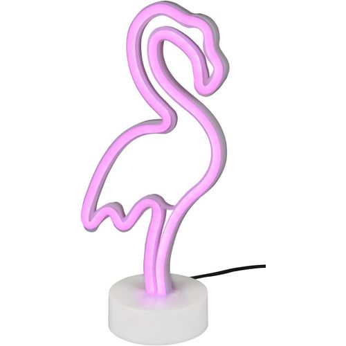 Kal-Reality Leuchten R55240101 Flamingo Lampe De Table Led Avec Pied En Plastique Blanc Et Led 1,8 W Rose