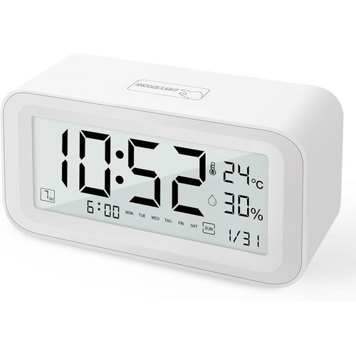 Kal-Rveil Numrique  Piles Avec Volume D'affichage Lcd Rglable Et Mode Week-End Pour Chambre  Coucher, Bureau, Voyage