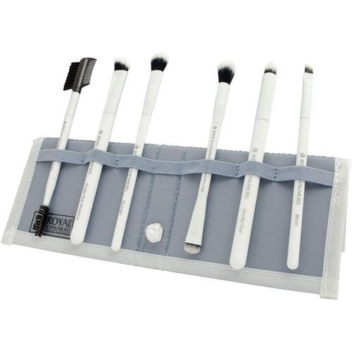 Kal-Royal & Langnickel Lot De 7 Pinceaux De Maquillage Pour Yeux Avec Pochette, Pour Ombrer, Estomper Les Plis, Ombre  Paupires, Smoky Eye, Eyeliner  Sourcils Et Peigne  Cils Blanc