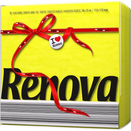 Kal-Serviettes De Table - Jaune - 3 Pack De 6x70 Serviettes