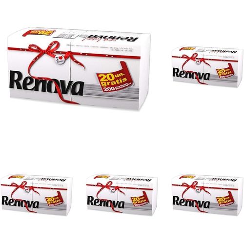 Kal-Serviettes De Table Red Label, Douceur Extra, 1 Pli, 200 Serviettes (Lot De 5)