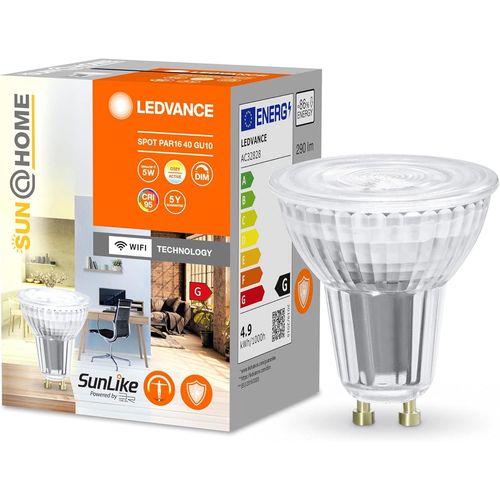 Kal-Sun@Home Lampe Led Gu10 Avec 4,9w Remplace 40 W, 268 Lm, Lumire Du Soleil  La Chemine (2200-5000k), Cri95, Sun@Home Smart Wifi Lumire Contrlable Via Alexa, Google Et App