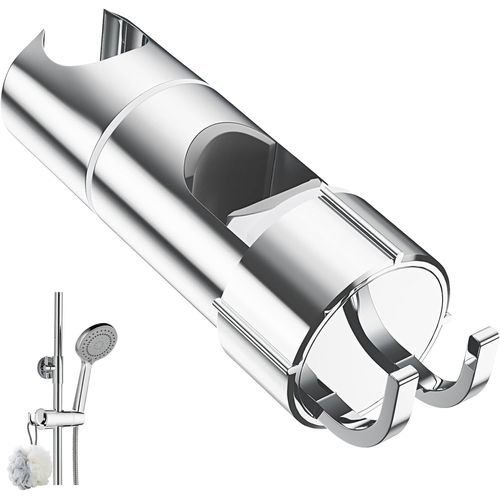 Kal-Support De Douche Rglable Avec 2 Crochets Pour Pommes De Douche De 20,5  23,5 Mm, Universel Support De Pommeau De Douche Pour Barre De 18-25 Mm, Chrom Support Douchette  Main