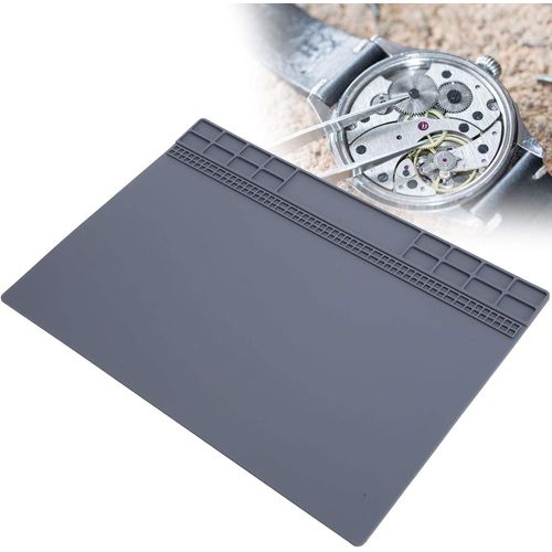 Kal-Tapis De Table En Caoutchouc, Tapis De Table De Rparation De Montre Antidrapant Gris Accessoire De Maintenance D'horloger Tapis D'horloger Rparation De Montre Protecteur De Table Pour Le Burea
