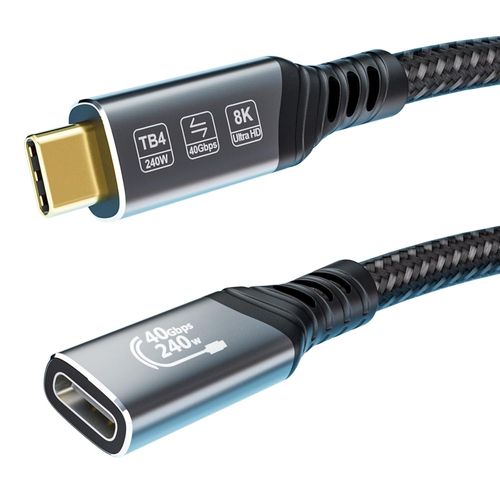 KAL-USB 4 Extension USB C 40Gbps, 4K@144Hz, 8K@60Hz Video Rallonge USB C 0,2m, Rallonge Thunderbolt 240W pour Thunderbolt 5, Thunderbolt 4, Switch, MacBook, iPad Pro, VR, SSD