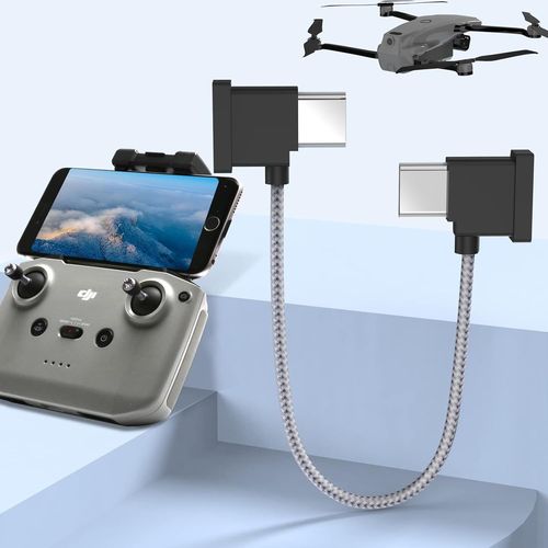 Kal-Usb C Vers Usb-C Cble Nylon Tress En Pour Contrleur, Accessoires Drone, Moir, Dji Mini 2, Mavic 3, Air 2s, Cble Tlcommande Mavic Air 2, Cble D'extension Otg Rc Phablet (Connecteur Type C/1