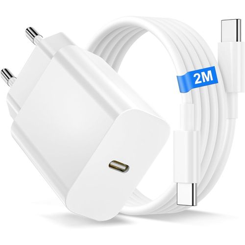 Kal-W Usb C Chargeur Avec Usb C Cble Pour Iphone 16/16 Pro/16 E/16 Plus/15/15 Plus/15 Pro/Ipad Pro/Ipad Air, Chargeur Rapide Prise Mural Type C Alimentation Avec Cble Usb C  Usbc De 2m