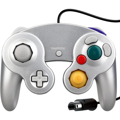 Kal-Wired Choc Classique Controller Gamepad Joystick Joypad Compatible Pour Nintendo Gamecube Ngc Wii Console Jeux Vido Couleur Argent