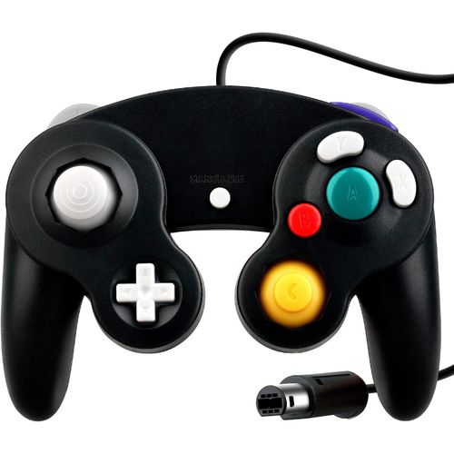 Kal-Wired Choc Classique Controller Gamepad Joystick Joypad Compatible Pour Nintendo Gamecube Ngc Wii Console Jeux Vido Couleur Noir