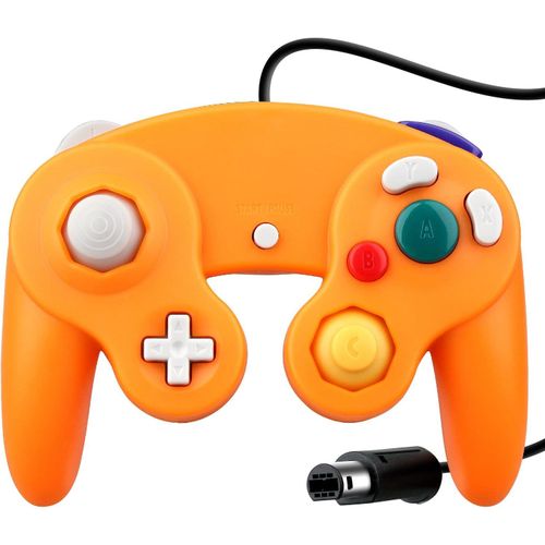 Kal-Wired Choc Classique Controller Gamepad Joystick Joypad Compatible Pour Nintendo Gamecube Ngc Wii Console Jeux Vido Couleur Orange