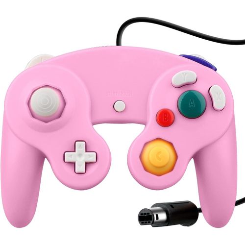 Kal-Wired Choc Classique Controller Gamepad Joystick Joypad Compatible Pour Nintendo Gamecube Ngc Wii Console Jeux Vido Couleur Rose