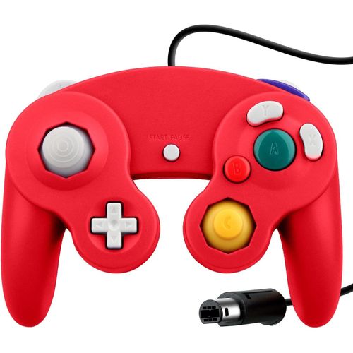 Kal-Wired Choc Classique Controller Gamepad Joystick Joypad Compatible Pour Nintendo Gamecube Ngc Wii Console Jeux Vido Couleur Rouge
