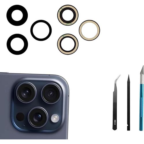Kalanka-15 Pro Max Remplacement De La Lentille De Verre De La Camra Arrire Pour Iphone 15 Pro Max Remplacement De La Lentille De Verre De La Camra Arrire Avec Kit D'outils De Rparation