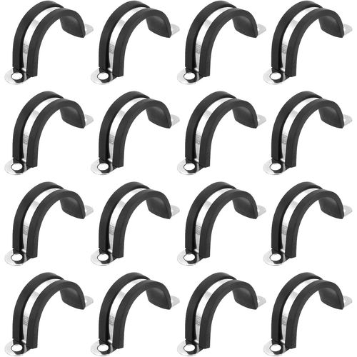 Kalanka-16pcs 30mm/1.18 Pouce Colliers De Cble, Colliers De Sangle En Acier Inoxydable 304 Avec Coussin En Caoutchouc, Collier De Serrage En U Pour Tuyau, Fixation De Cblage