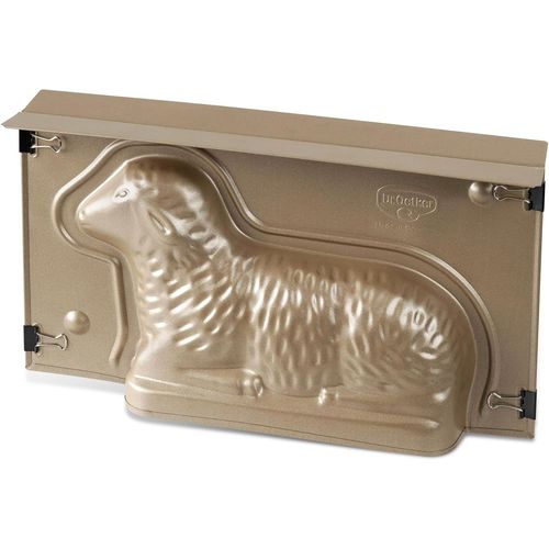 Kalanka-1871 Moule  Gteau En Forme D'agneau, Moule Gteau, Moule Agneau Pascal, Moule Gteaux De Pques, Acier Inoxydable, Dor, 27,5 X 15 Cmx 6,5 Cm, 900 Ml, Or
