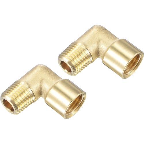 Kalanka-2 Paquet Laiton Mle  Femelle Tuyau Raccord Rallonge, 90 Degr Coude Tuyau Adaptateur, Appliquer  Extrieur/Robinet/Industriel (1/4npt Filetage)