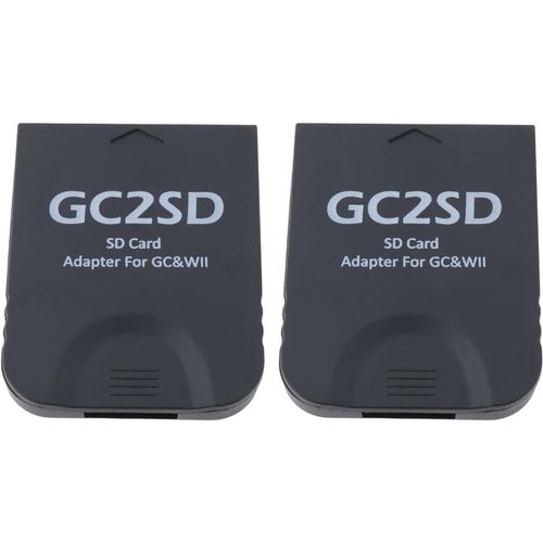 KALANKA-2 Pices Adaptateur de Carte de Stockage 512 Go 45 X 35,5 X 7 Mm GC2SD Micro Lecteur de Carte Compatible avec Gamecube Les Consoles Wii Noir