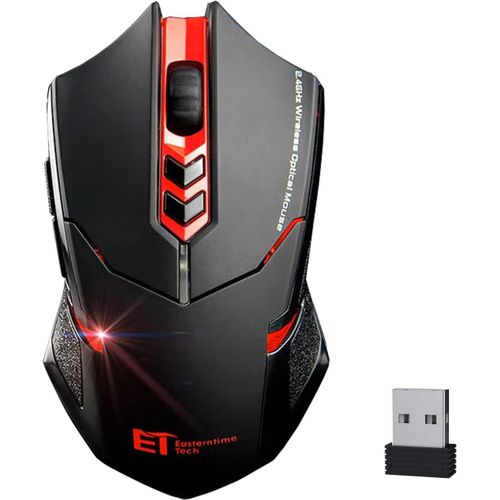 KALANKA- 2017 ET TECH X-08 2.4GHz 8D 2000DPI ROUGE Sans Fil 7 Boutons Usb Optique Souris De Jeu Souris Pour Mac Ordinateur Portable PC Bureau Ordinateur Portable (Rouge)