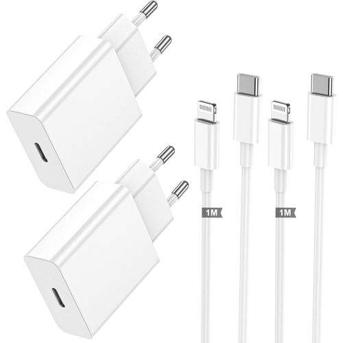 Kalanka-2pack Chargeur Rapide Iphone 14 13, 20w Usb C Chargeur Iphone Avec Cble De Charge Lightning Iphone 1m Pour Original Apple Iphone 14 13 12 Pro Max Mini/11/Xs/X/8 Plus/2020 Se/Ipad