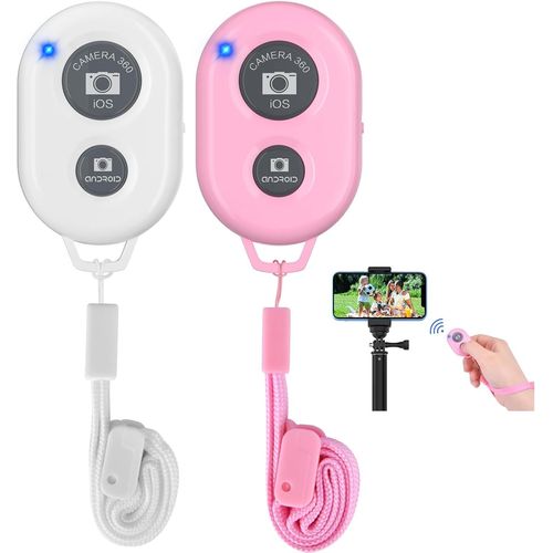 KALANKA-2PCS Tlcommande Bluetooth Selfie sans Fil pour Smartphones avec Dragonne, Adapt pour Le Dclenchement de l'Obturateur, Compatible avec Apple iOS et Android/iPhone/iPad/Samsung/Autres Tlp