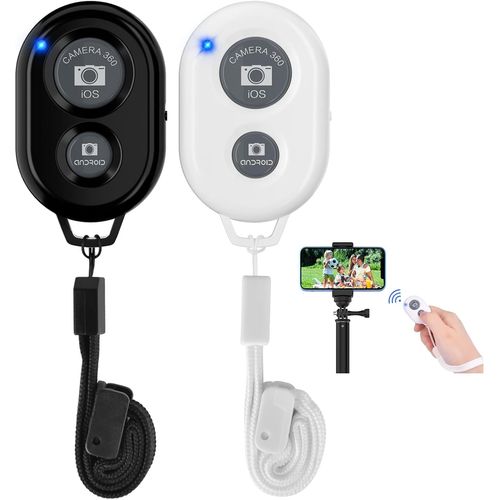 KALANKA-2PCS Tlcommande Bluetooth Selfie sans Fil pour Smartphones avec Dragonne, Adapt pour Le Dclenchement de l'Obturateur, Compatible avec Apple iOS et Android/iPhone/iPad/Samsung/et Autres Ph