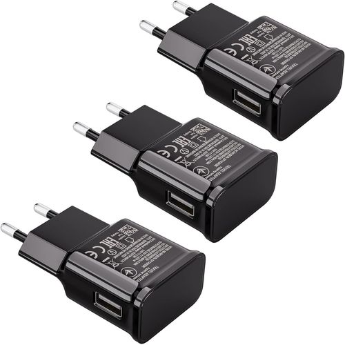 Kalanka-3-Pack Chargeur Usb 15w Prise De Charge Compatible Avec Samsung Galaxy S22 S21 S20 S10 S9 S8 S7 Plus, A13 A14 A15 A20e A55, Z Flip3, Z Fold3 5g, Note 8/9, Chargeur Rapide D'origine De Remplac