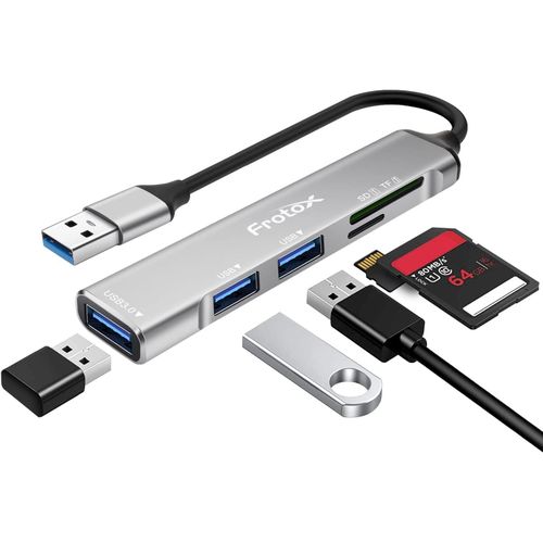 KALANKA-5 en 1 Adaptateur 1 USB 3.0 et 2 USB 2.0, Multiport Hub Lecteurs de Carte Mmoire pour SD/Micro SD/MMC/TF/SDXC/SDHC etc.