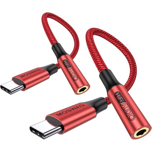 KALANKA-Adaptateur de Prise de Casque  3,5mm, Adaptateur couteur USB C Jack 3.5mm en Nylon, Adaptateur Jack USB Type C avec DAC pour Samsung Galaxy s24 22 S20 Ultra S20, Pixel 4 3 2 XL, iPad Pro