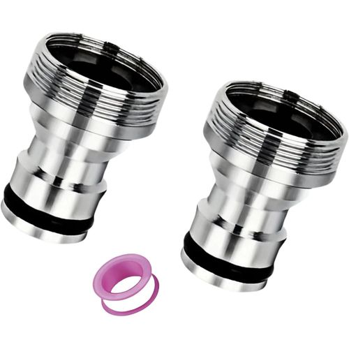 Kalanka-Adaptateur De Tuyau Pour Robinet - Raccord Rapide - Raccord De Tuyau D'arrosage (Raccord De Robinet Universel Pour Mitigeur (Argent)