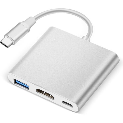 KALANKA-Adaptateur Multiport USB-C 3 en 1 Vers HDMI 4K - Hub Thunderbolt 3 Avec USB 3.0 Et Port de Charge Rapide