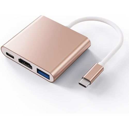 KALANKA-Adaptateur USB C vers HDMI, 3 en 1, USB C, HDMI, avec 4 K @ 30 Hz et USB 3.0, Prend en Charge la Charge Rapide de 100 W, hub USB C Compatible avec MacBook Pro/Air, Samsung, Huawei, Surface
