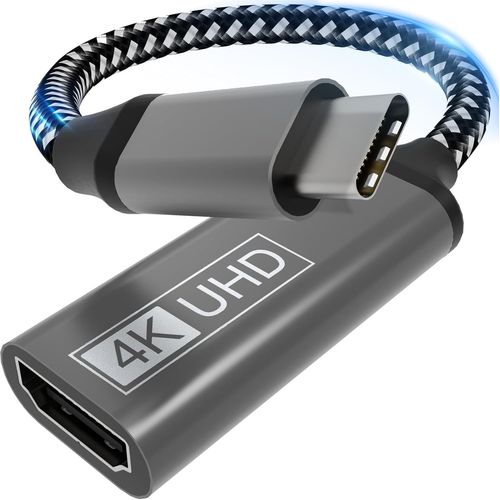 KALANKA-Adaptateur USB C vers HDMI - Adaptateur Type C vers HDMI 4K (Thunderbolt 3 Compatible), Sortie Audio Vido pour iPhone 16/15 Pro/Max, MacBook Pro/Air, Pixelbook, iPad Pro, Galaxy S10 S9+
