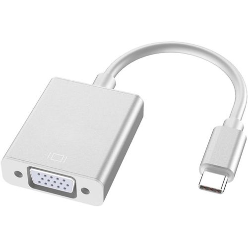KALANKA-Adaptateur USB C vers VGA, Adaptateur Thunderbolt 3 (Type-C) mle vers VGA Femelle Compatible avec Google Chromebook Pixel Mac Book Pro 2020,2019,2018, Lenovo 900, Dell XPS 13