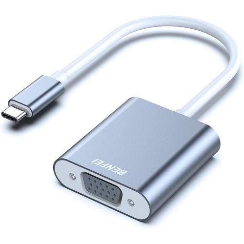 KALANKA-Adaptateur USB C vers VGA, Thunderbolt 3/4 vers VGA Mle vers Femelle, Compatible avec MacBook Pro/Air, iPhone 15 Plus Pro Max, Version en Aluminium